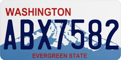 WA license plate ABX7582