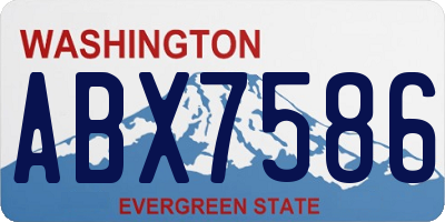 WA license plate ABX7586