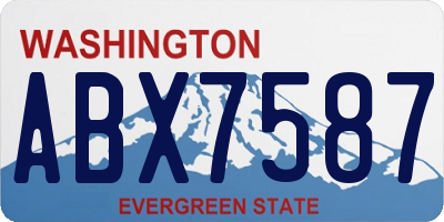 WA license plate ABX7587