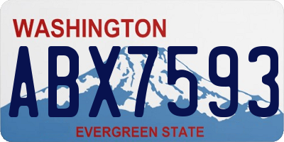 WA license plate ABX7593