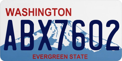 WA license plate ABX7602