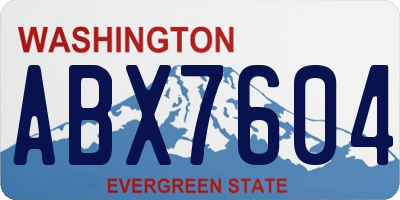 WA license plate ABX7604
