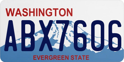 WA license plate ABX7606
