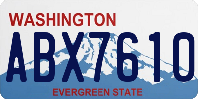 WA license plate ABX7610