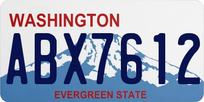 WA license plate ABX7612