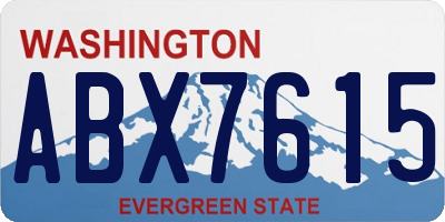 WA license plate ABX7615