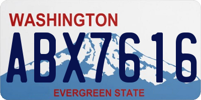 WA license plate ABX7616