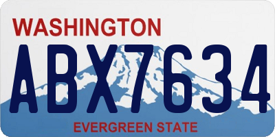 WA license plate ABX7634