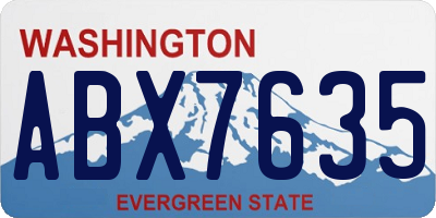 WA license plate ABX7635
