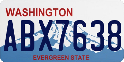 WA license plate ABX7638