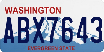WA license plate ABX7643