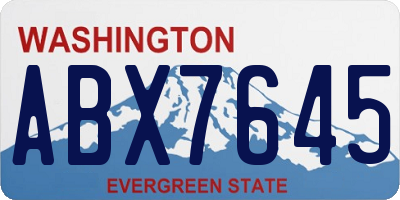 WA license plate ABX7645
