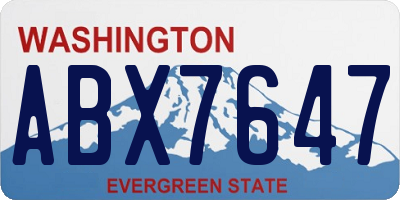 WA license plate ABX7647