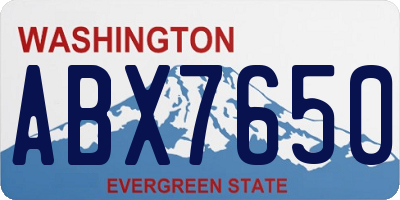 WA license plate ABX7650