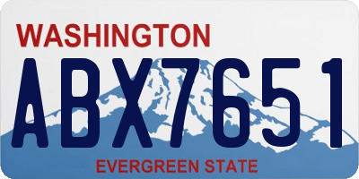 WA license plate ABX7651