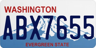 WA license plate ABX7655