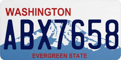 WA license plate ABX7658