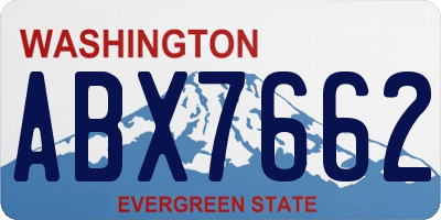 WA license plate ABX7662