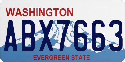 WA license plate ABX7663