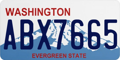 WA license plate ABX7665