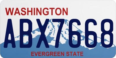 WA license plate ABX7668