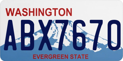 WA license plate ABX7670