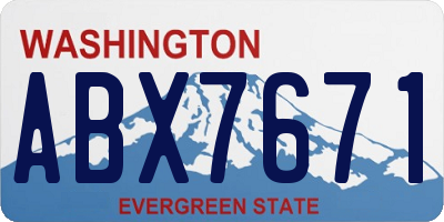 WA license plate ABX7671