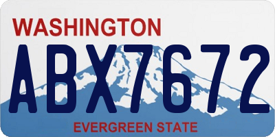 WA license plate ABX7672