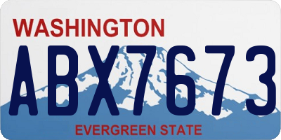 WA license plate ABX7673