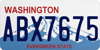 WA license plate ABX7675