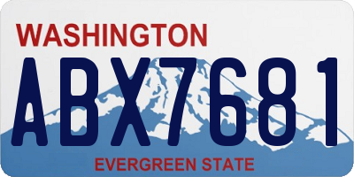 WA license plate ABX7681