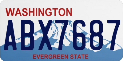WA license plate ABX7687