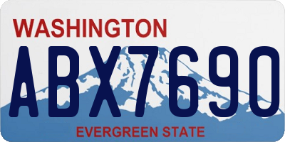 WA license plate ABX7690