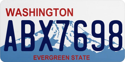 WA license plate ABX7698
