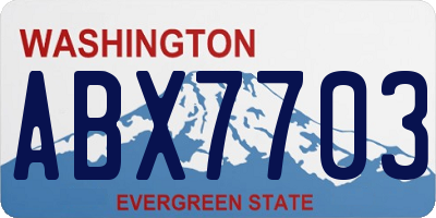 WA license plate ABX7703