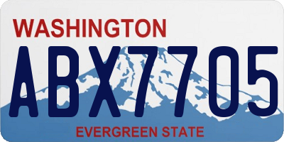 WA license plate ABX7705