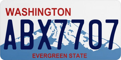 WA license plate ABX7707
