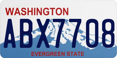 WA license plate ABX7708