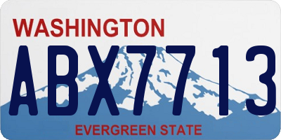 WA license plate ABX7713