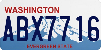 WA license plate ABX7716