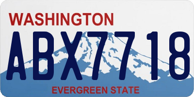 WA license plate ABX7718