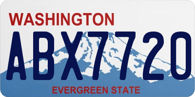 WA license plate ABX7720