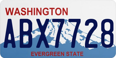 WA license plate ABX7728