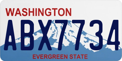 WA license plate ABX7734