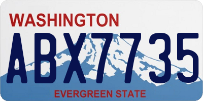 WA license plate ABX7735