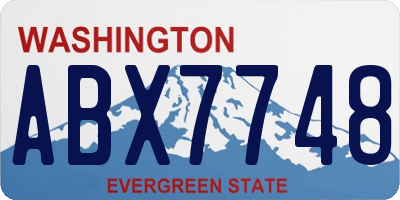 WA license plate ABX7748