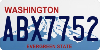 WA license plate ABX7752