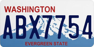 WA license plate ABX7754