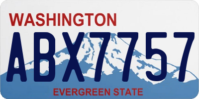 WA license plate ABX7757