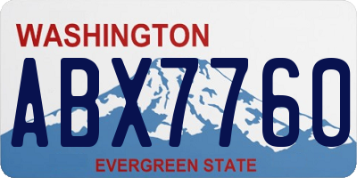 WA license plate ABX7760